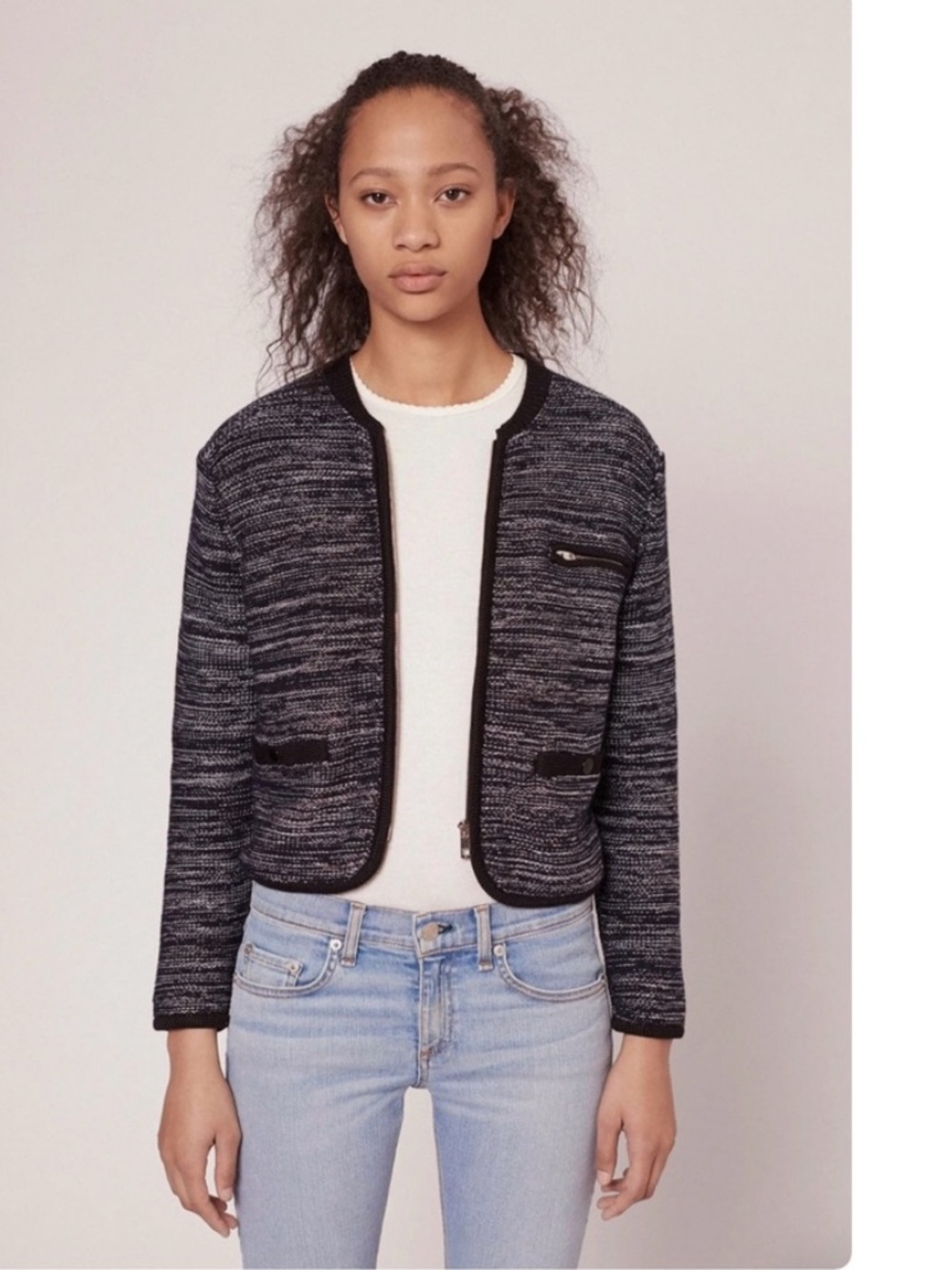 Rag & Bone Rosalie Cardigan Zip  Cropped Sweater Jacket. Size Small.